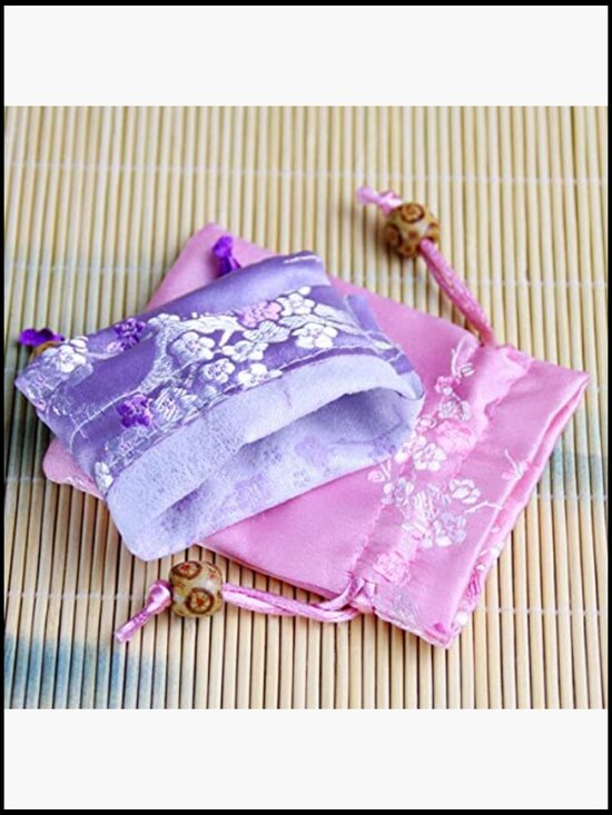 20 Silk Drawstring Bags Brocade Embroidered Jewelry Pouch Sachet Wallet Wedding main image 6